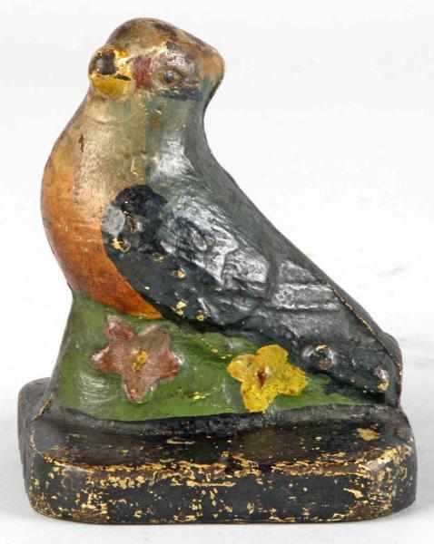 Appraisal: Cast Iron Seated Bird Doorstop Description Made by Albany Foundry