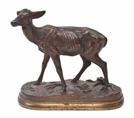 Appraisal: A French Bronze Animalier Figure Alfred Dubucand - depicting a