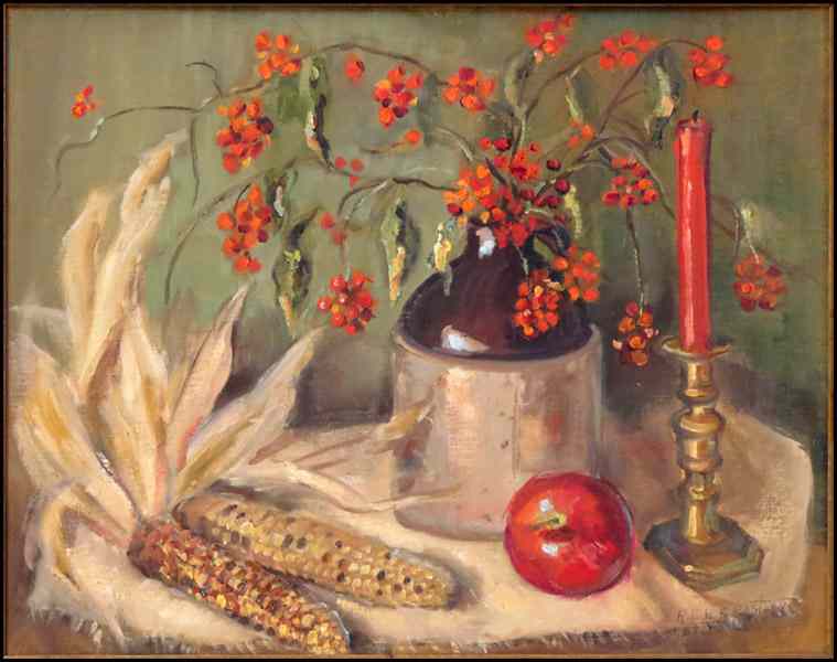 Appraisal: CHASTAIN TH CENTURY STILL LIFE Oil on canvas board signed