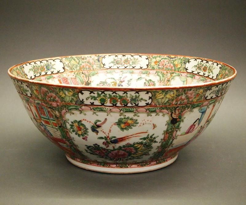 Appraisal: Chinese Famille Rose Punch Bowl A th century Chinese Canton