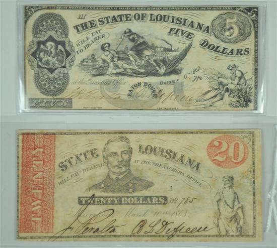 Appraisal: Louisiana Note Dated CR Shull pg - rarity Overall condition