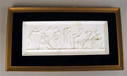 Appraisal: Group of six various bisque porcelain plaques late th century