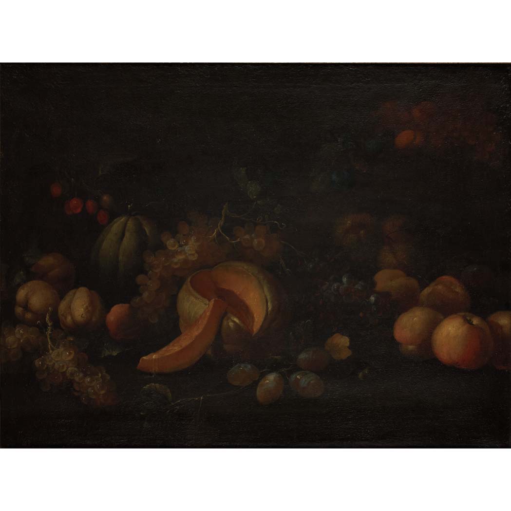 Appraisal: Italian School th Century Still Life of Cherries Melons Grapes