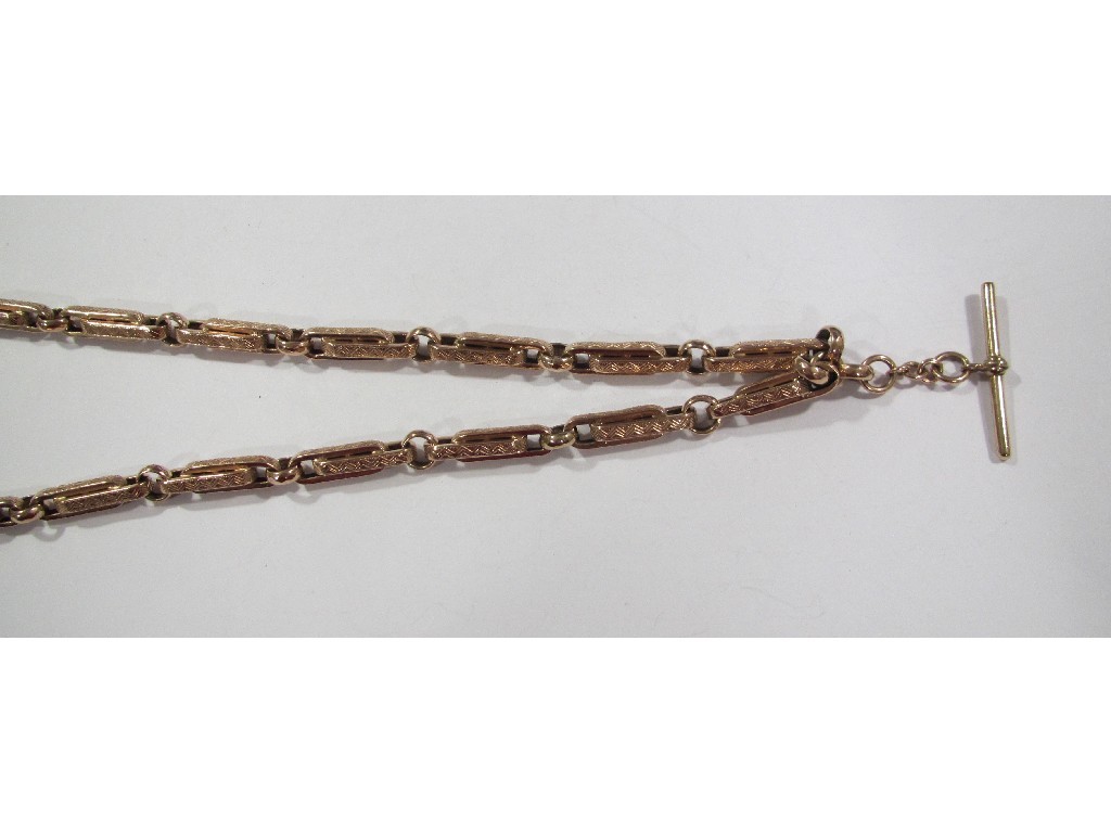 Appraisal: Victorian ct rose gold double Albert chain with zig zag