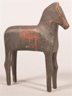 Appraisal: Antique folk Art carved and Painted Wood Horse Toy h