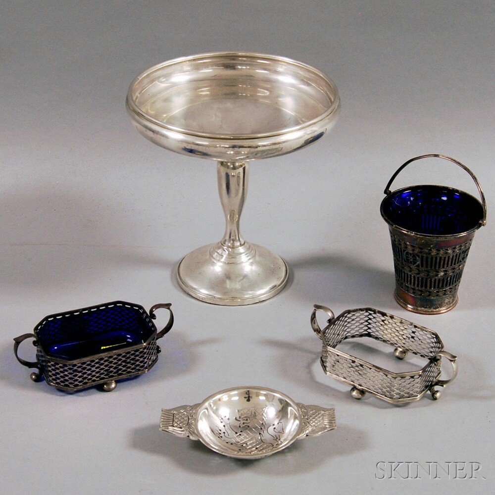 Appraisal: Five Pieces of Silver Tableware a Mueck-Carey weighted sterling compote