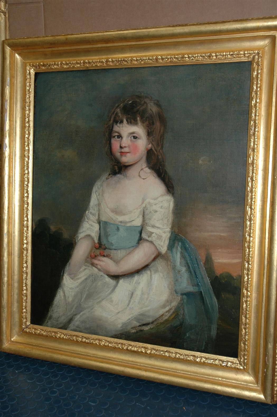 Appraisal: British School th Century Portrait of a Young Girl Wearing