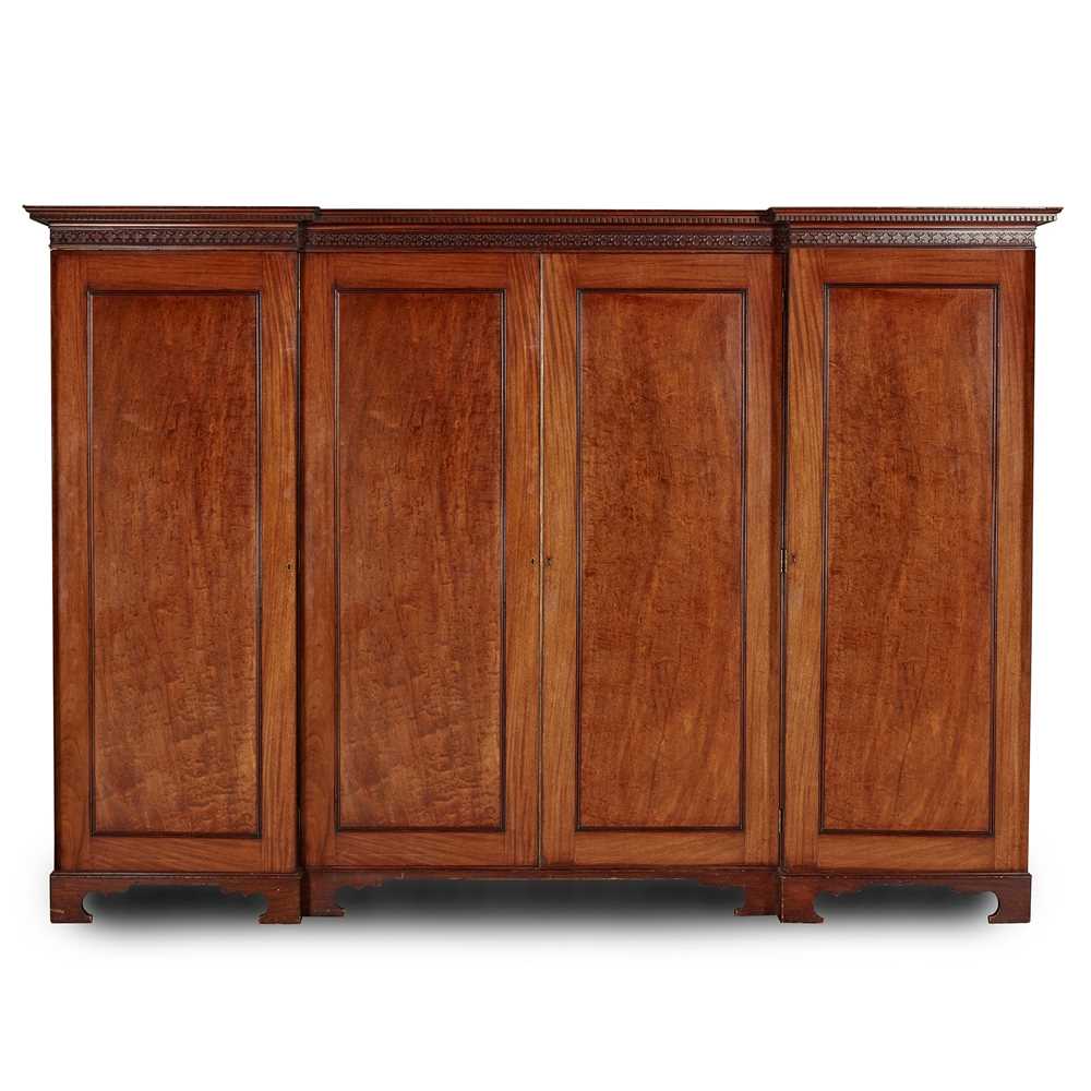 Appraisal: GEORGIAN STYLE LARGE MAHOGANY INVERTED BREAKFRONT WARDROBE LATE TH CENTURY