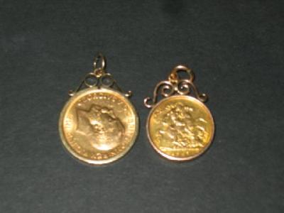 Appraisal: A GOLD SOVEREIGN dated and a half sovereign dated both