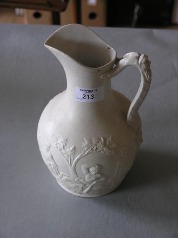 Appraisal: A Victorian relief moulded jug white stoneware moulded with a