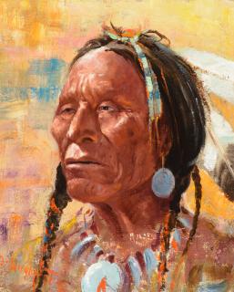 Appraisal: OLAF WIEGHORST - Sioux Chief oil on board x inches