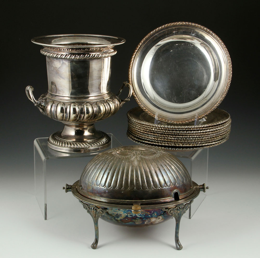 Appraisal: - th C English Silver Plate Lot Lot of th