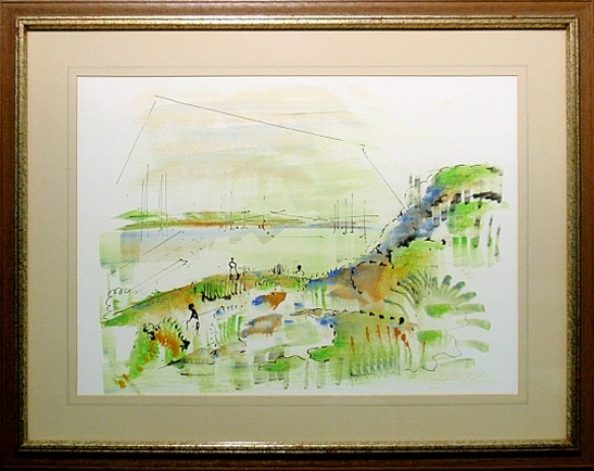 Appraisal: - Birdsey Alfred Bermuda - framed and matted colorful watercolor