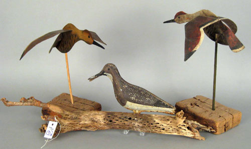 Appraisal: Tin shore bird decoy early th c together with contemporary