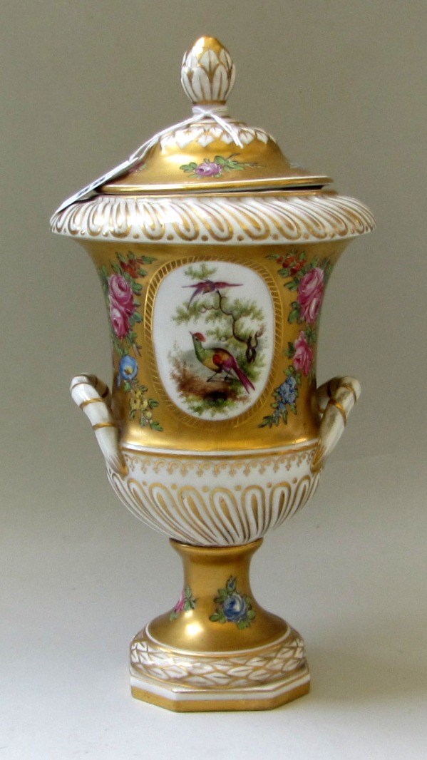 Appraisal: A Samson Chelsea type two handled lidded porcelain urn th