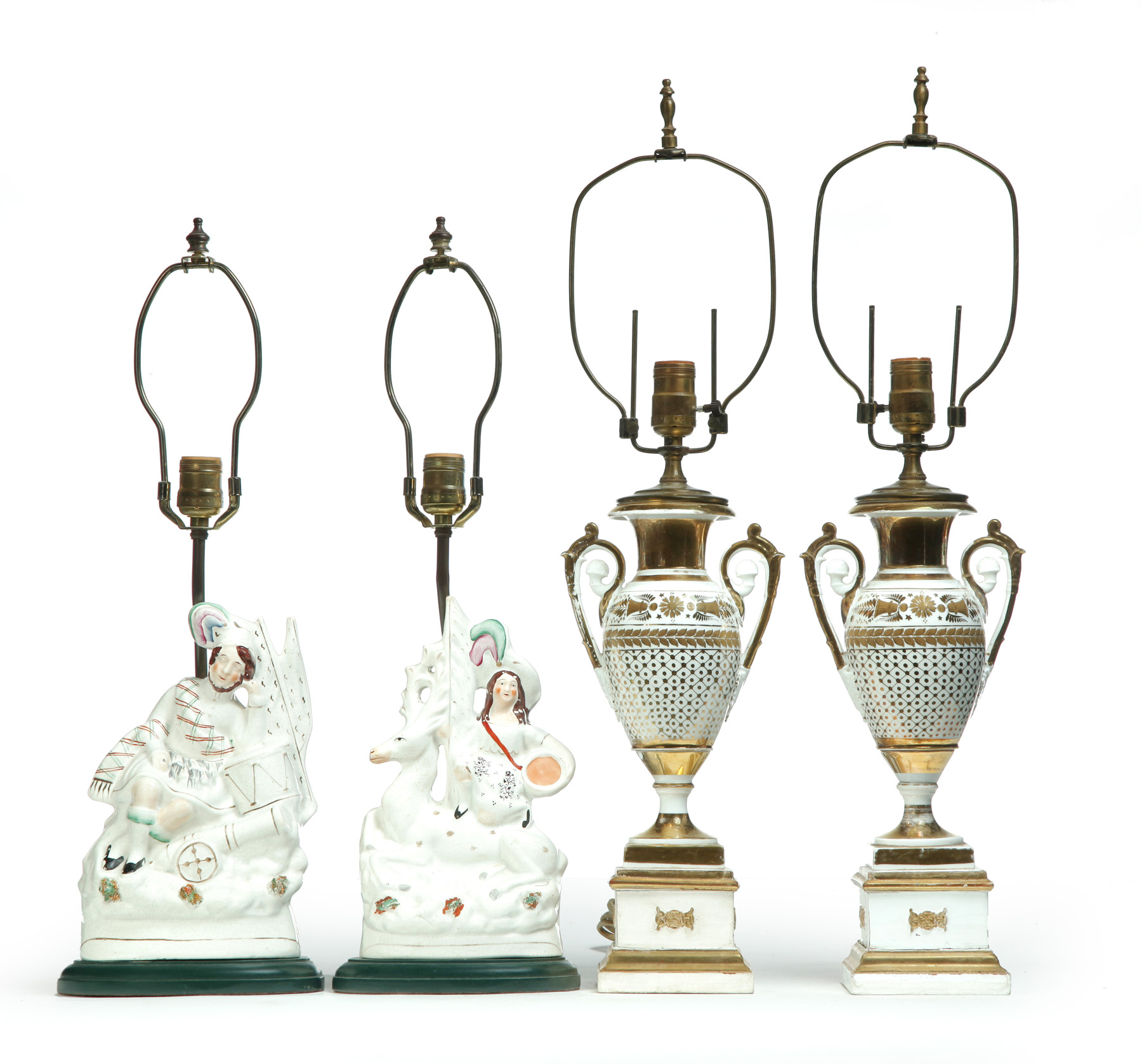 Appraisal: TWO PAIRS OF LAMPS Second half- th century A pair