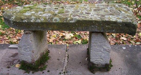 Appraisal: A stone bench on two rectangular supports cm x cm