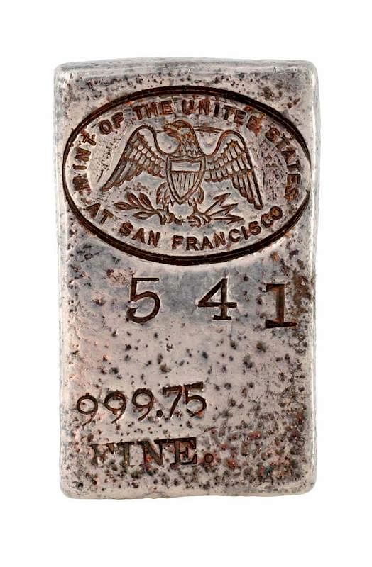 Appraisal: Silver Bar oz fine Stamped Mint of the United States