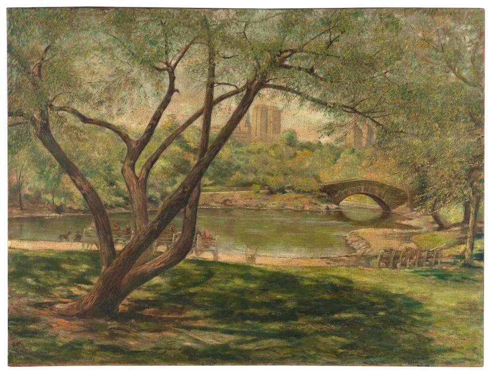 Appraisal: PAINTING OF CENTRAL PARK Early th Century Signed lower right