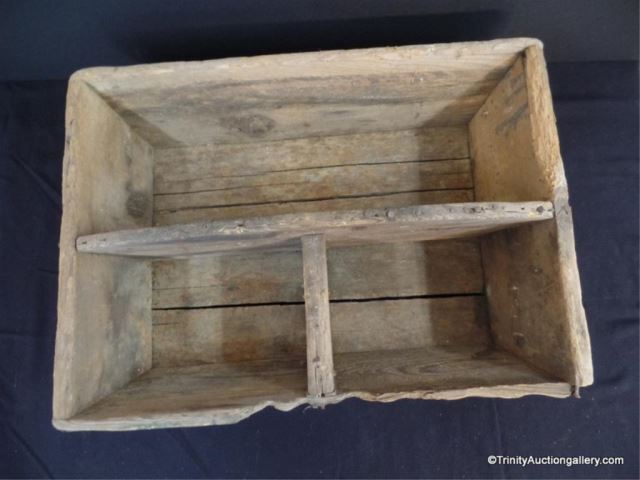 Appraisal: Antique Wooden Tool or Garden Tray Rustic or Primitive Compartment