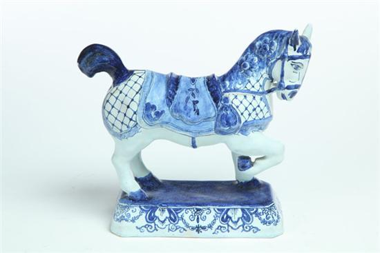 Appraisal: DELFT HORSE Netherlands attributed to Jacobus Holder ca Prancing horse