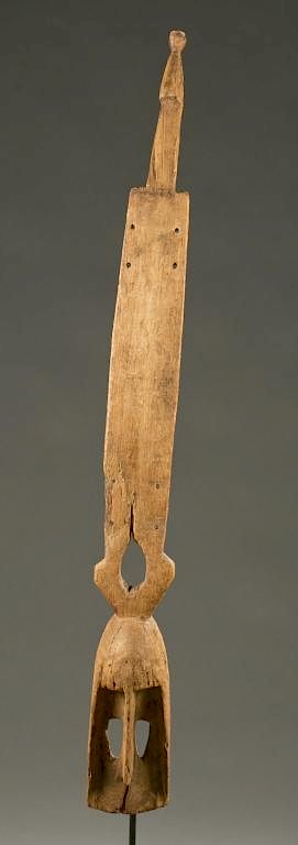 Appraisal: Dogon plank mask th c A wooden plank mask Mali