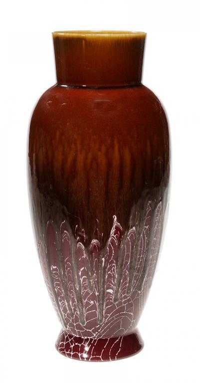 Appraisal: A LINTHORPE ART POTTERY VASE of shouldered form in a