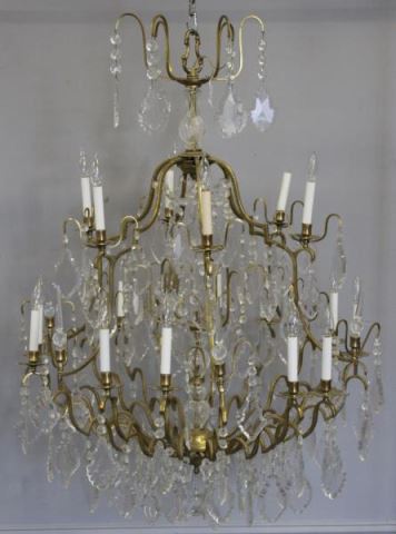 Appraisal: Large and Impressive Gilt Metal Skeleton FormChandelier From a Park