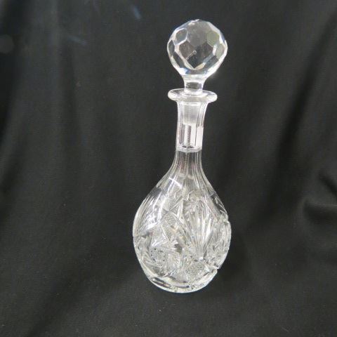 Appraisal: Cut Glass Decanter pinwheel cane fan brilliant period