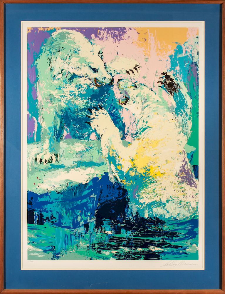 Appraisal: Leroy Neiman Polar Bears Serigraph on Paper Leroy Neiman American