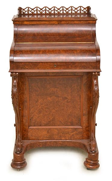 Appraisal: A GOOD VICTORIAN BURR WALNUT PIANO FRONT DAVENPORT with a