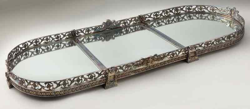 Appraisal: French style silverplate -part surtout de tablewith a mirrored top