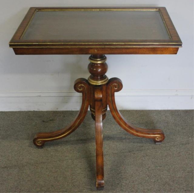 Appraisal: Maitland Smith Vitrine Table on Pedestal Base From an Englewood