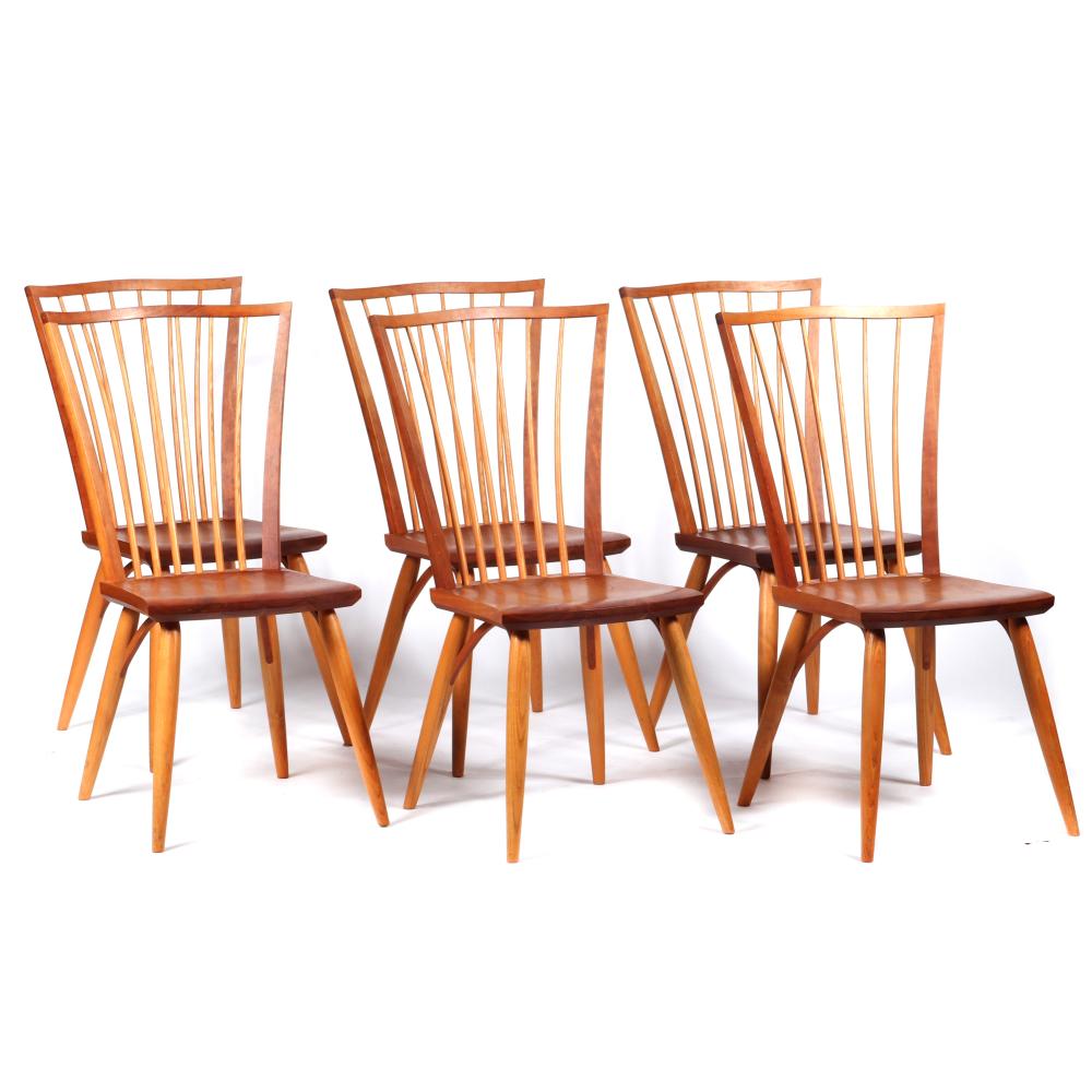 Appraisal: THOS MOSER HANDMADE AMERICAN FURNITURE MAINE SET OF SIX CHERRY