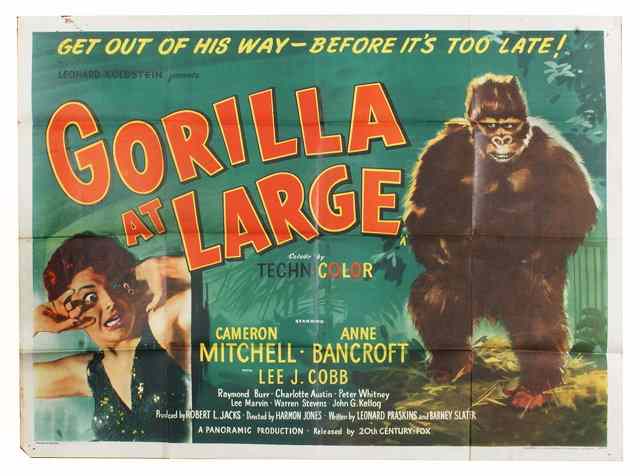 Appraisal: GORILLA AT LARGE th Century Fox thriller starring Cameron Mitchell