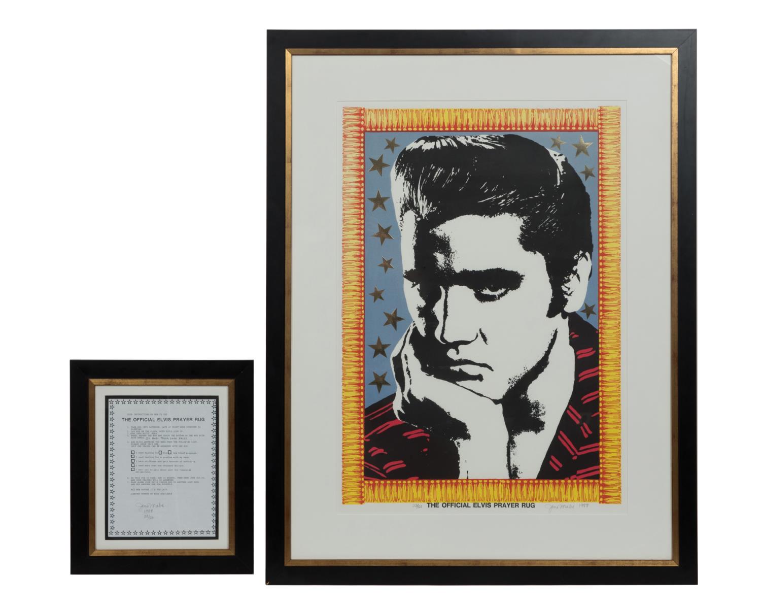 Appraisal: JONI MABE THE OFFICIAL ELVIS PRAYER RUG PRINT Joni Mabe