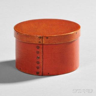 Appraisal: Small Shaker Bittersweet Red-painted Maple and Pine Circular Gift Box