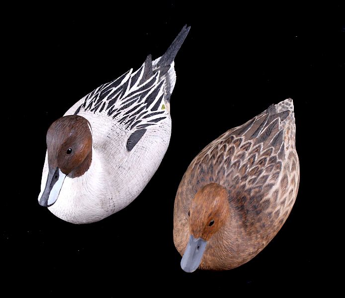 Appraisal: Pintail Drake Hen Carved Decoy by Justin Hogan For your