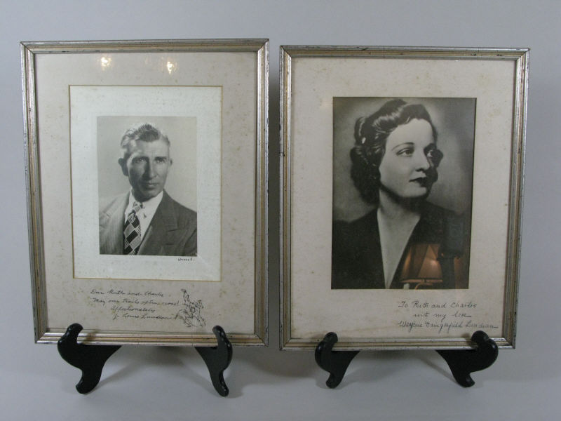 Appraisal: Portraits of Mr Mrs Louis Lundean original photographs inscribed by