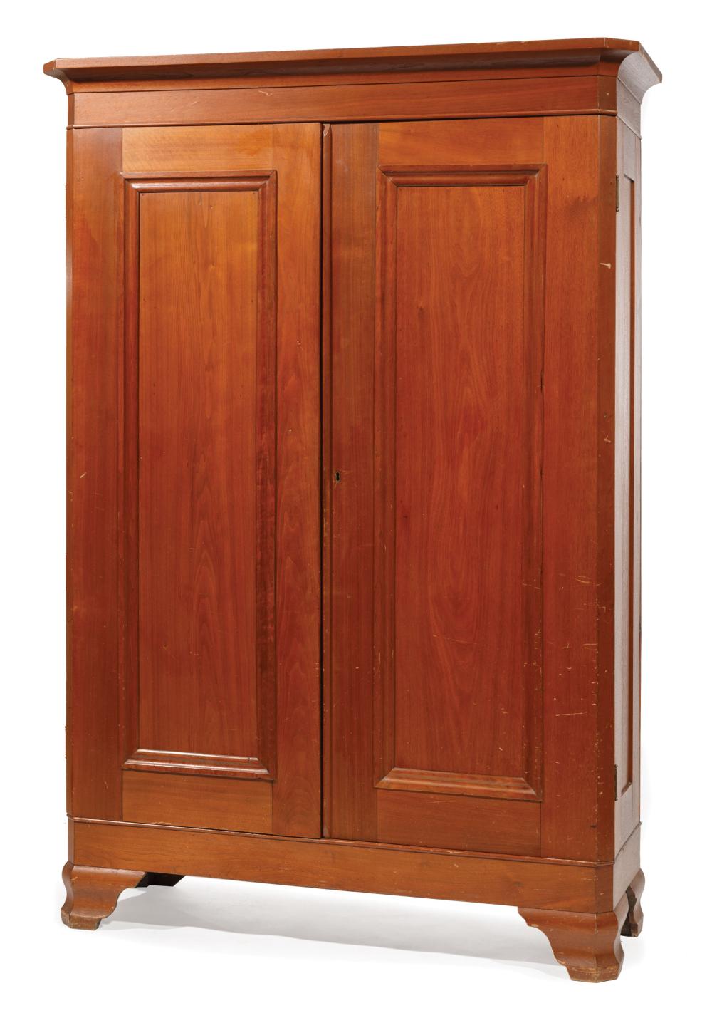 Appraisal: Southern Walnut Armoire c - molded cornice with canted corners