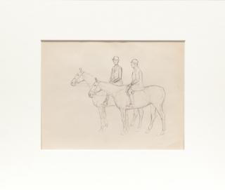 Appraisal: Paul Desmond Brown - Two Equestrian Pencil Drawings by in