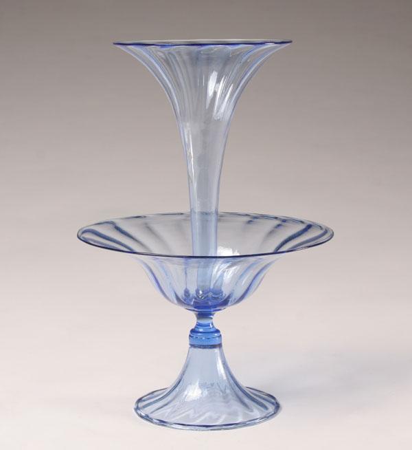 Appraisal: Murano soffiati -tier blue tazza probably designed by Vittorio Zecchin