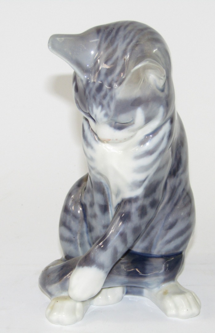 Appraisal: A Royal Copenhagen model of a Siamese cat No cm