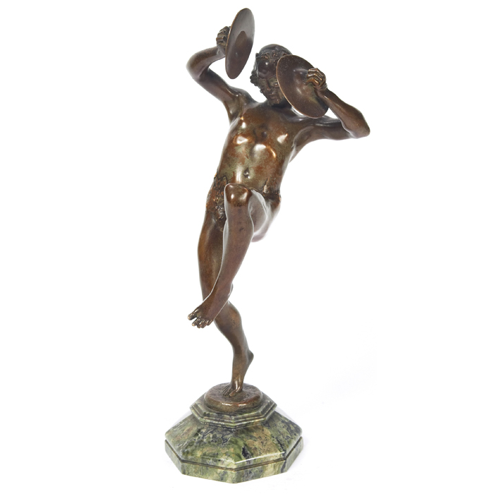 Appraisal: E Piron French th century ''Pan '' c bronze sculpture