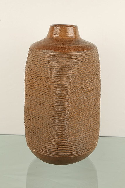 Appraisal: Janet Leach British - at Leach PotteryVaseof rectangular form with