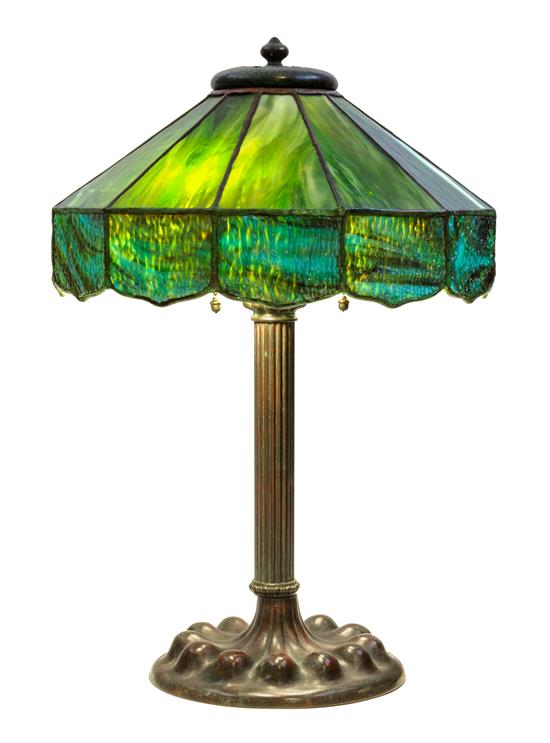 Appraisal: Sale Lot An American Leaded Slag Glass Lamp having a