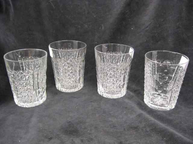 Appraisal: Cut Glass Tumblers honeycomb cane panels '' brilliant period