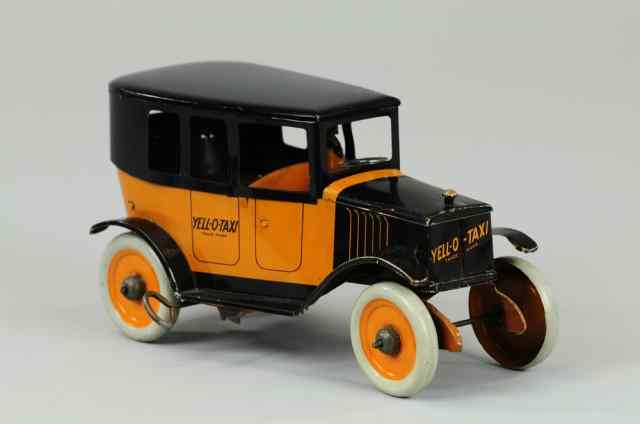 Appraisal: YELL-O-TAXI Strauss Corp re-issue lithographed tin done in orange and