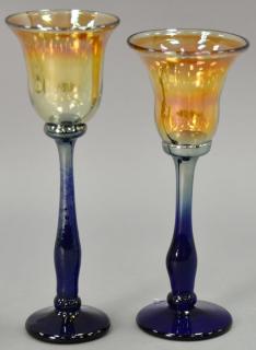 Appraisal: Set of thirteen Rick Strini art glass stemware amber to