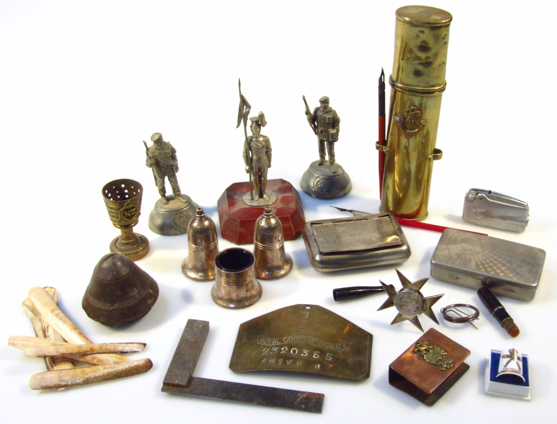 Appraisal: Various war related and other items figures brass Royal Corps